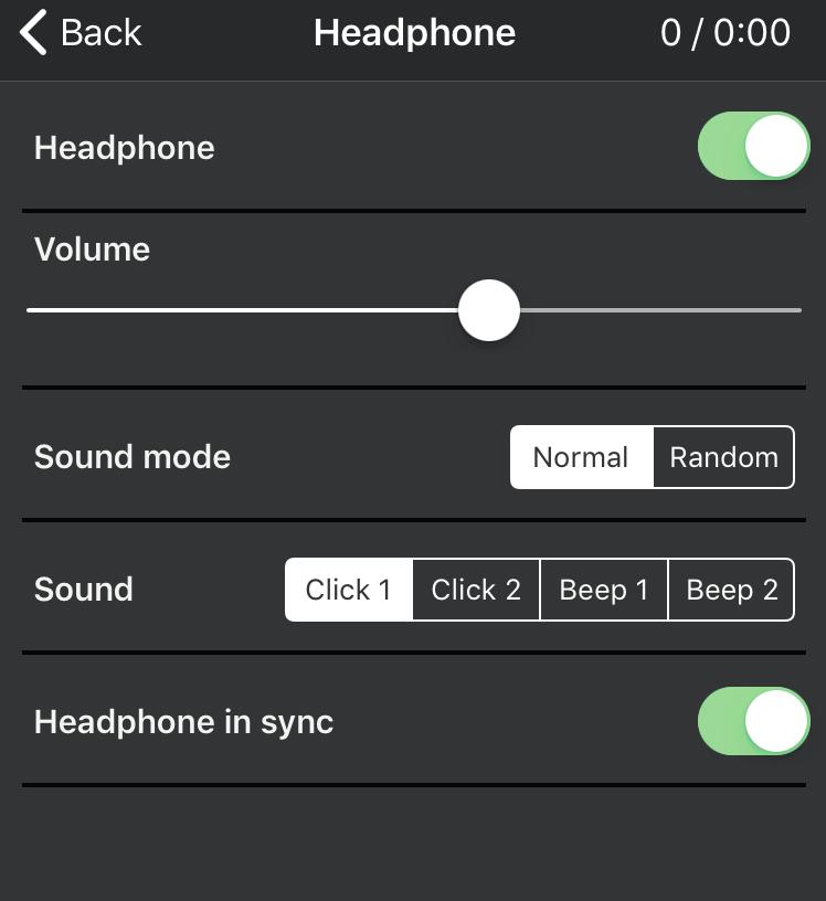 2.2.3 Instellingen van de Headphone Klik in het hoofdmenu op het pictogram van de Headphone om in het submenu van de Headphone te komen.