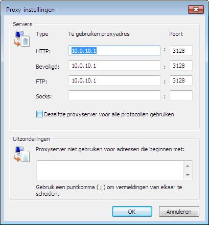 Browser Proxy Configuratie: Eerst Internet Explorer, Versie 9 in dit geval.