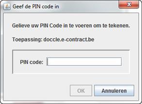Geef de PIN-code in en Klik op