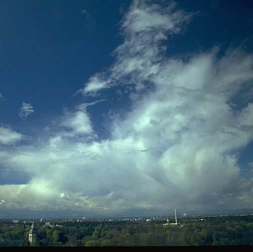 Onder de basis van de wolk die dikwijls zeer donker is, bevinden zich veelal lage wolkenflarden die soms versmolten zijn met de basis van de cumulonimbus.