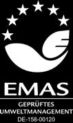 Mais nous ne nous arrêtons pas là: avec la certification EMAS, nous nous engageons volontairement à améliorer sans cesse notre performance environnementale.