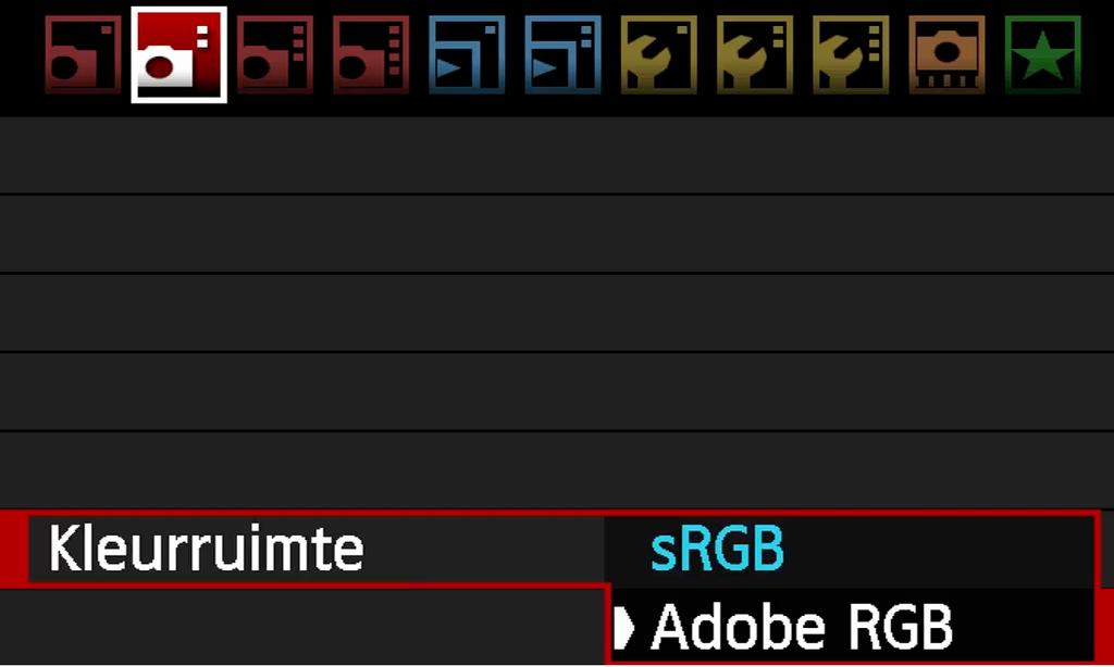 AdobeRGB: Voor de hand liggende en veel gebruikte keuze, een redelijk universeel inzetbare kleurruimte.