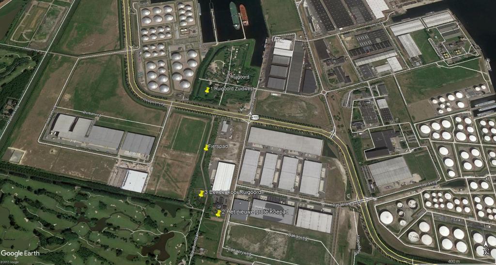 Figuur 1. Overzicht en detailkaart van Ruigoord zuidwest, het Nieuwe grote Koepad en de eendenkooi Ruigoord. Bron: Google Earth.