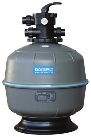 Waterco «Exotuf» 5 jaar waarborg op filtertank 5 ans de garantie sur la cuve Kunststof zandfilters voor privé zwembaden tot max. 80 m3. Hoog kwaliteit corrosievrij materiaal voor een lange levensduur.