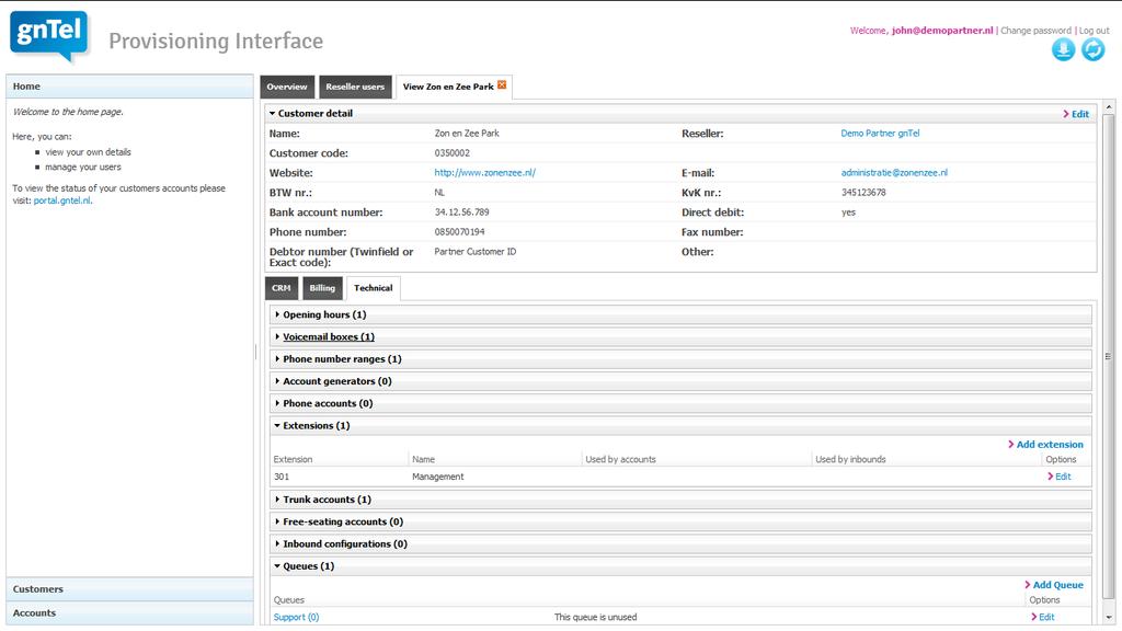 De Provisioning Interface is een speciaal voor partners ontwikkelde portal. Het stelt u als partner in staat om real-time diensten aan te maken en te beheren.