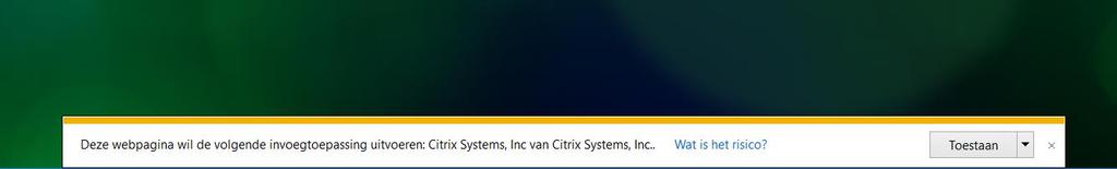 Citrix Receiver is nu geïnstalleerd op je laptop.