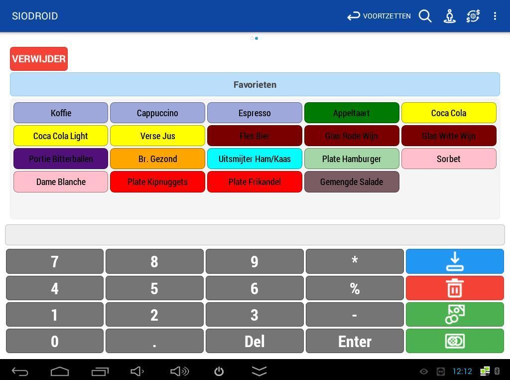 5.0 Handheld versie Siodroid kan als volledige afrekensoftware worden geïnstalleerd op ieder Android apparaat.