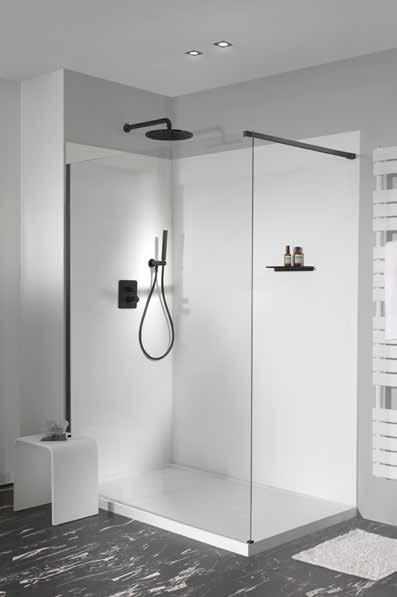 largeur de la douche en 1 pièce Installation facile Facile à entretenir Résistant aux rayures et aux UV Epaisseur: 10 mm Idéal pour combiner avec