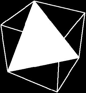 Een tetraëder bestaat uit vier gelijkzijdige driehoeken, waarbij elke zijde ongeveer de lengte van het lichaam heeft.