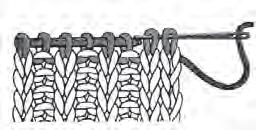 Passer ce fil dans une aiguille à laine et piquer celle-ci dans les deux premières mailles. Met de linkernaald, de ongebr.