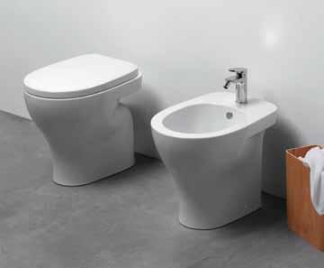 Wand WC, vloermodel, voor inbouwreservoir, 34 x 52,5 x h: 42 cm, zonder bevestigingsset.