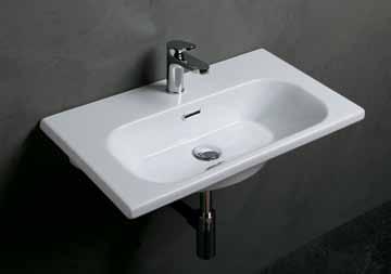 Wastafelconsoles - Consoles lavabos BEAUTY Wand- of meubelwastafelconsole, 70 x 39 cm, met overloop. Console lavabo murale ou à encastrer, 70 x 39 cm, avec trop-plein.