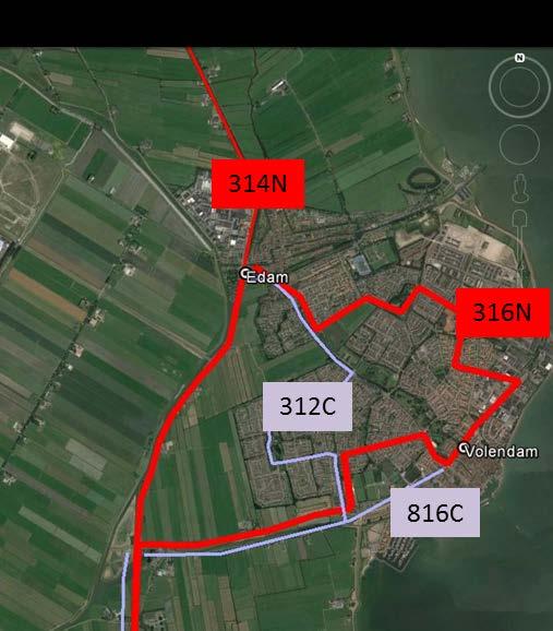 In de RAR variant wordt voortgebouwd op de gedachte om Volendam beter te verbinden met Amsterdam Centraal, maar nu rijdt lijn 312 daarheen.