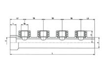 0 434 59 148 82 204 * * op aanvraag / sur demande / on request COLLECTOR COLLECTEUR MANIFOLD DISTRIBUTOR PP-R / MESSING PP-R / LAITON PP-R / BRASS L2 L4 L4 L4 L3 Met messing binnendraad.