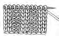 12 ôtes 1x1 1 er rg: * 1 m. end., 1 m. env.*, répéter de* à *. 2 e rg et rgs suivants: tricoter les m. comme elles se présentent (tricoter à l endroit les m.