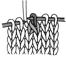 les 2 mailles suivantes ensemble à l endroit. Met de linkernaald de ongebreide st. van de rechternaald opnemen en deze over de st. rechts halen (laatste st. van de rechternaald).