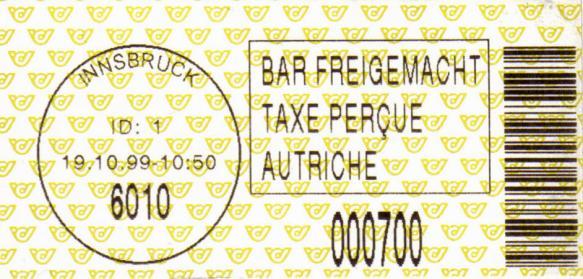 Zelfklevende loketstroken in Oostenrijk H.A. Wolf, 24-02-2012 In 1998 voerde de Oostenrijkse Post zelfklevende loketstroken in. Die werden gebruikt in een netwerk van frankeermachines dat OPAL heet.