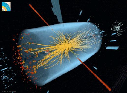 CMS: Higgsboson vervalt in 2 gammafotonen -Higgsboson vervalt zeer zelden (0,05%) in 2 fotonen (y y).