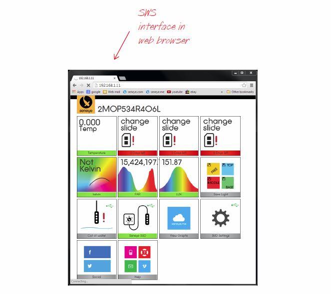 Stap 6 - Het verbinden en updaten van uw Seneye USB apparaat Verbind uw seneye USB apparaat (SUD) direct met de SWS. U zal de firmware van de SUD handmatig moeten updaten.