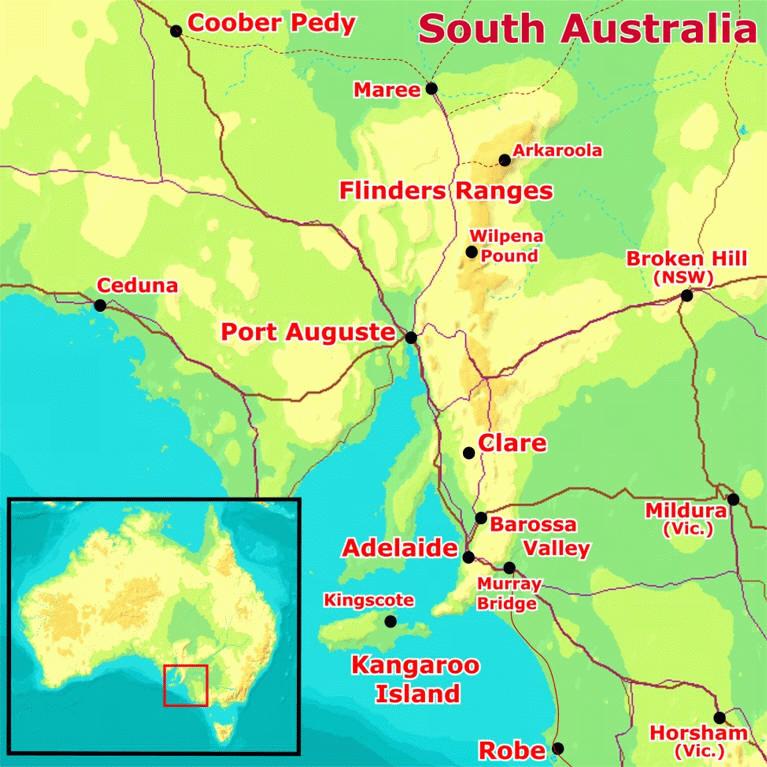 South Australia (SA) South Australia staat, vanwege z'n gezellige wijn en oogstfeesten, bekend als de "festival state".