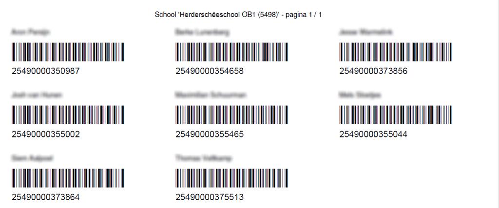 De manier waarop wordt bepaald welk pasnummer wordt afgedrukt, houdt rekening met waar het pasnummer werd uitgedeeld: op de school of in de bibliotheek.