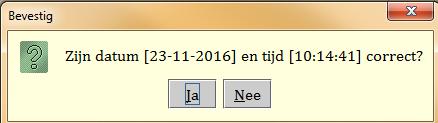 Wanneer de verbinding met de server tijdens het aanmelden wegvalt, verschijnt een melding: Klik op 'Noodprocedure' om de noodprocedure te starten. 1.9.