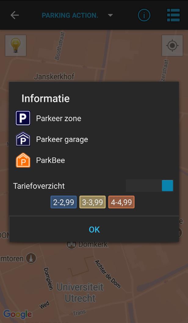 ( 0,15 p.o.b.) Na het inloggen kunt op verschillende manieren een parkeeractie U kunt bijvoorbeeld via de zone lijst een parkeerzone handmatig invoeren of één van uw favoriete zones kiezen.
