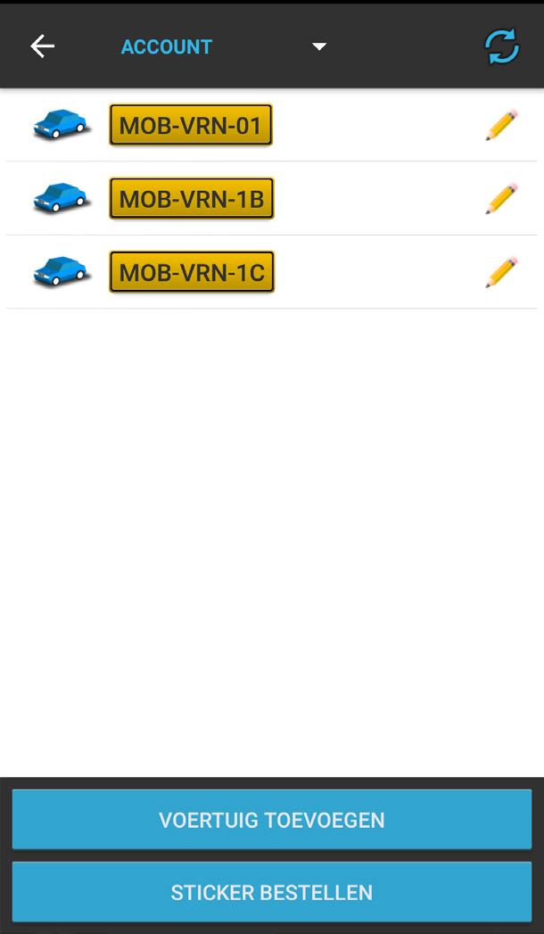 8) Voertuig instellingen 9) Kenteken wijzigen 10) Auto-icoon (1) 11) Favoriete zones Naast gebruikers kunt u ook uw voertuigen zelf beheren.