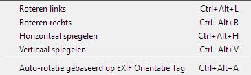 Jpeg lossless Rotatie geselecteerde afbeelding Zie de