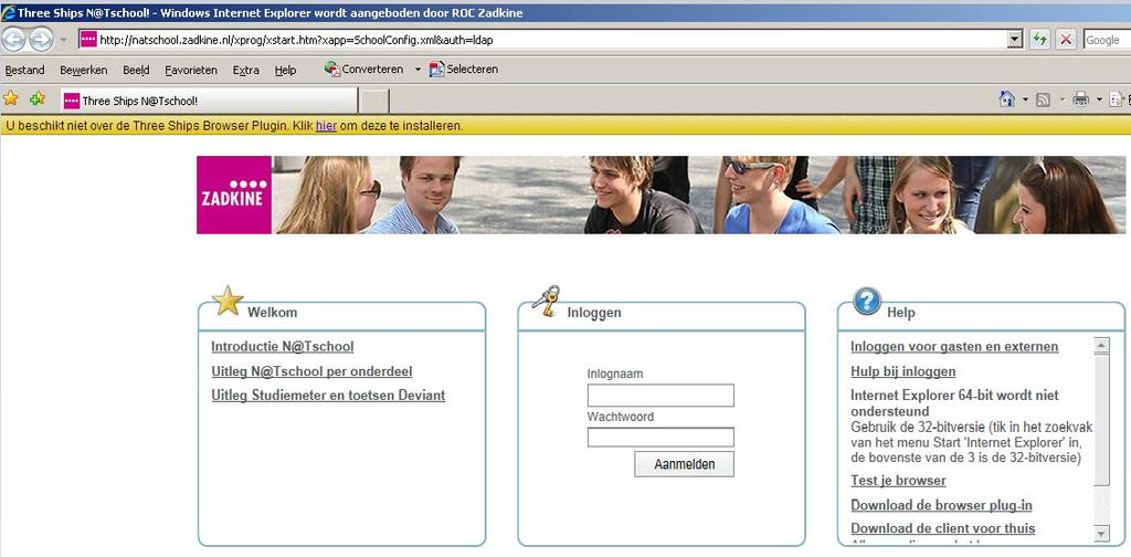 1.3 Plug-in Installeren Als uw browser geschikt is voor NATschool kunt u de browser plug-in gaan installeren. 1.