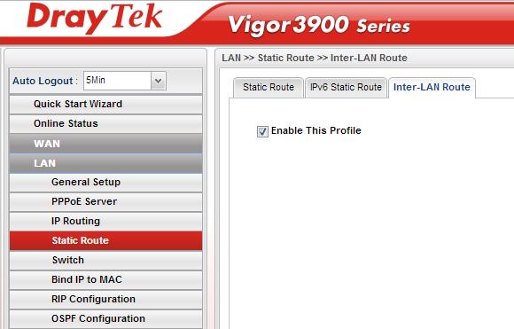 Inter-LAN Route i.c.m. Tag-based VLAN Voor het creëren van meerdere LAN subnetten middels Tag-based VLAN kunt u op http://www.draytek.nl/support enkele voorbeeld handleidingen vinden.