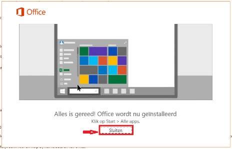 Dubbelklik op de knop Office 2016 installeren In het volgende scherm klik op Uitvoeren Er verschijnt een Oranje venstertje met de tekst: Alles wordt nu voorbereid Even later