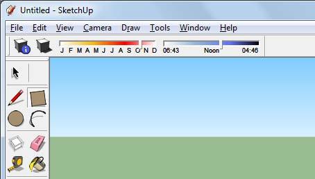 De toolbar Shadows wordt ingeschakeld via het menu View. 2.