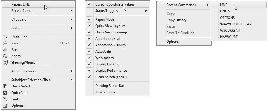 1 Starten met AutoCAD 17 4 Als Dynamic Input staat ingeschakeld, kunt u op het pijltje naar beneden van uw toetsenbord drukken. Onder de Dynamic Prompt worden dan de beschikbare opties getoond.