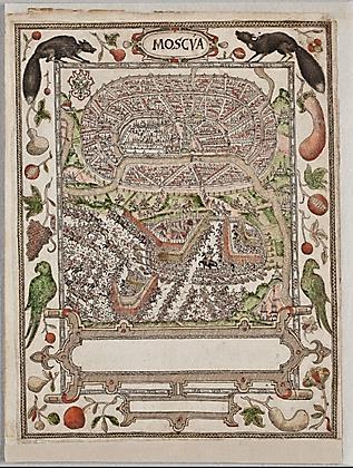 P22: tussen 1616 en 1632 plattegrond van Moskou.
