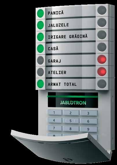 JABLOTRON Sistem Efracţie JA100 JA-114E Cititor RFID 125 KHz pentru control acces cu tastatură și afișaj LCD.