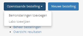 Bemonstering toevoegen Labo toewijzen Nieuwe
