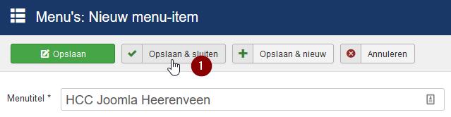 Klik op de knop Opslaan & sluiten (4) Klik nu wederom op Opslaan &