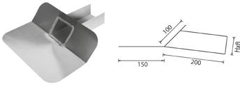 HEMELWATERAFVOEREN Aluminium kiezelbak en bladvanger Open kiezelbak 45 graden Type HxB