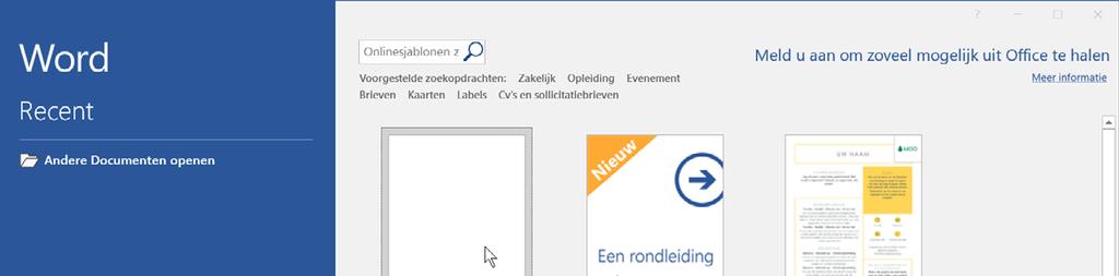 HELP! Ik zie andere vensters Als u een programma uit het Office-pakket voor de