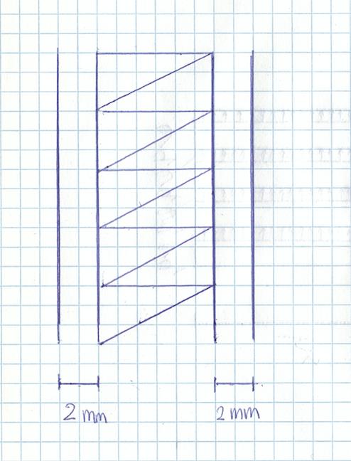 Figuur 12 - Doorsnede gladwandpaneel De draagconstructie is volledig hetzelfde gebleven. De elementen van de silowand bestaan alleen uit kolommen met een hoogte van 3 meter.