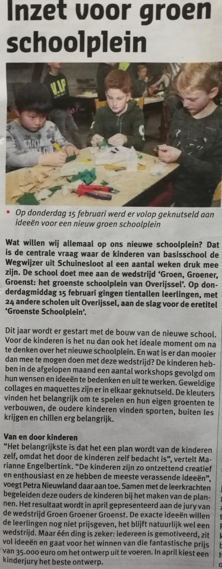 Samen met een aantal van onze ouders, leerlingen en mensen van deze organisatie proberen we een ontwerp te maken voor een mooi groen schoolplein.