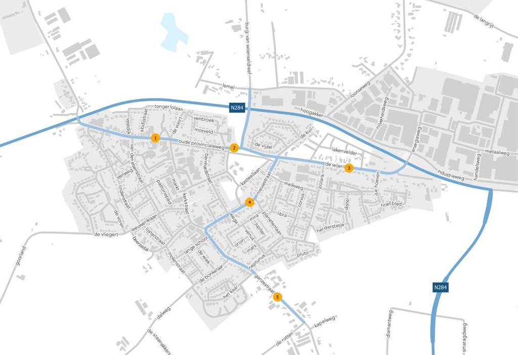 figuur 10: telpunten in de periode september - november 2014 2.4.1 Verkeersintensiteiten De verkeersdrukte op een gemiddelde werkdag op De Wijer en Oude Provinciale weg ligt rond 5.