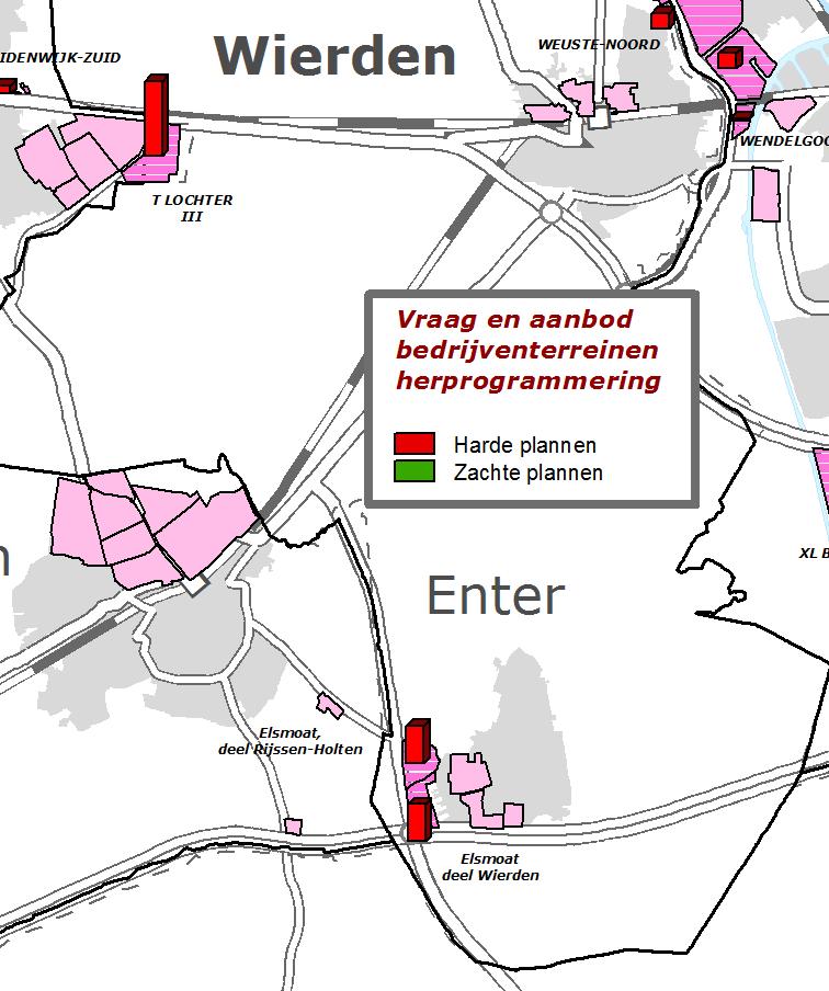Wierden Gemeente vraag Hard plan Afspraken Wierden Elsmoat 12 (1) Weuste Noord 5 Totaal 8 17 (1) De Elsmoat is een gezamenlijke ontwikkeling van de gemeenten Wierden en Rijssen-Holten.