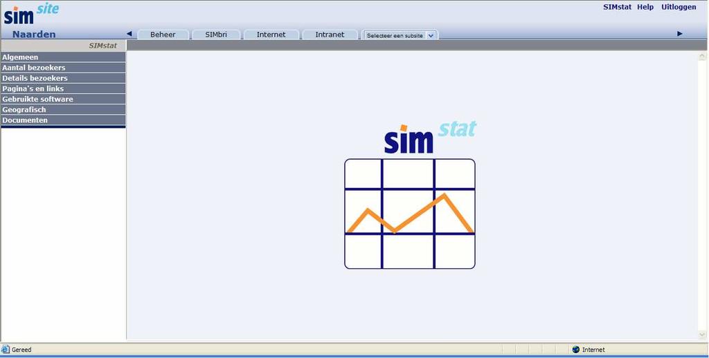 A SIMSTAT - Algemeen SIMstat is de uitgebreide statistiekmodule van SIM waarmee u exact kunt zien hoe het bezoek op uw website verloopt.