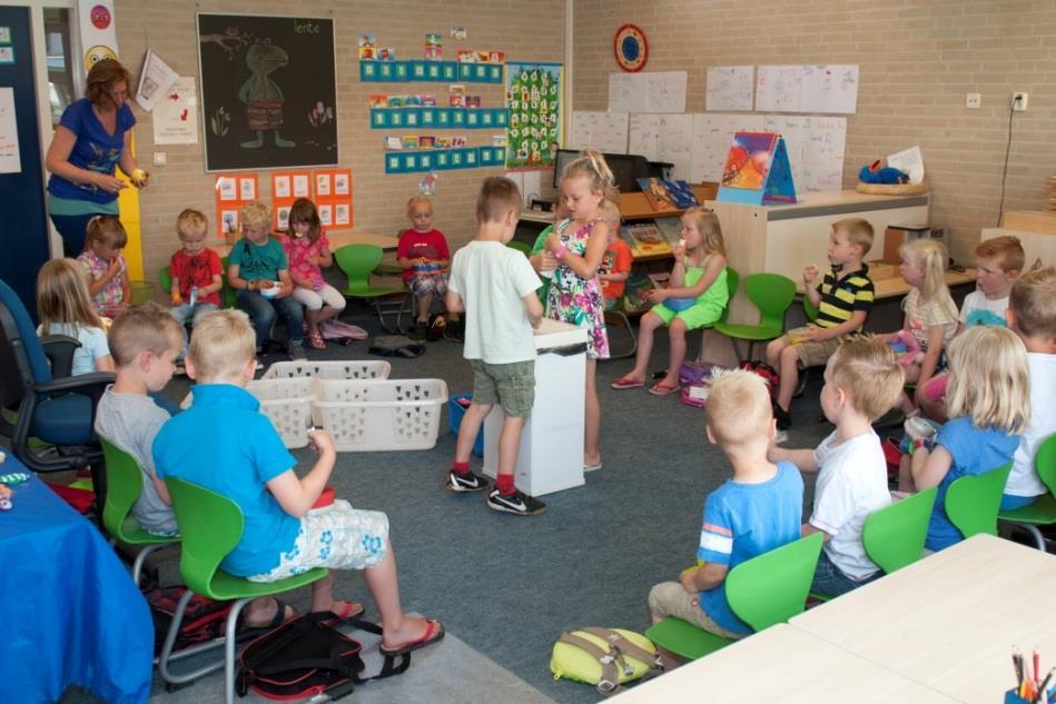 Fruit eten en drinken. Uw kind mag voor halverwege de ochtend drinken en iets te eten mee naar school nemen.