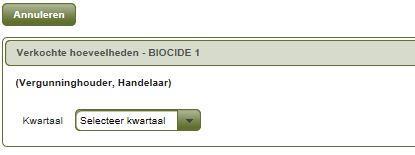 volgt uitziet: Klik op het groene, neerwaarts gerichte pijltje naast het vakje en kies in het vervolgmenu het kwartaal