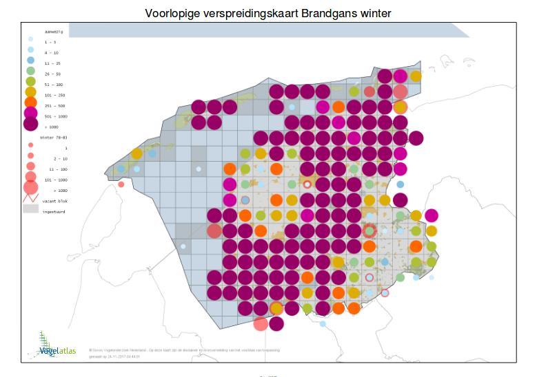 25 Watervogelindex Fryslân 2 15 1 5 1975 1977 1979 1981 1983 1985 1987 1989 1991 1993 1995 1997 1999 21 23 25 27 29 211 213 Brandgans De voorlopige