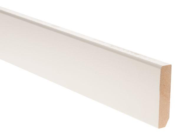3-o Plafondplint MDF 9x45 mm, dit strakke MDF profiel is wit gegrond en is voor afwerken van aansluitingen van de MS wand tegen plafonds en constructie wanden.