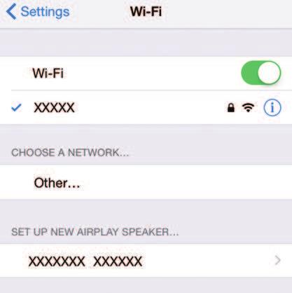 4 Gebruik de cursortoetsen om Share Wi-Fi Settings (ios) te selecteren en druk op ENTER. Gebruik de cursortoetsen om NEXT te selecteren en druk op ENTER.